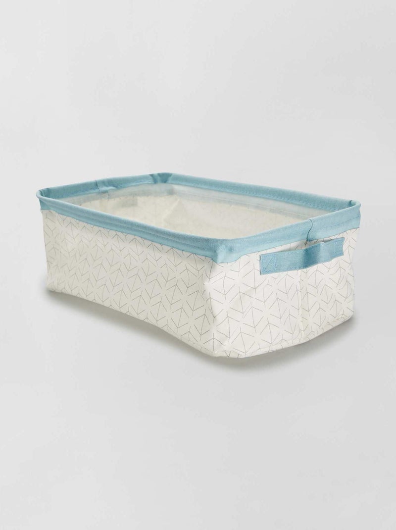 Caixa de arrumação retangular Branco/ Azul - Kiabi
