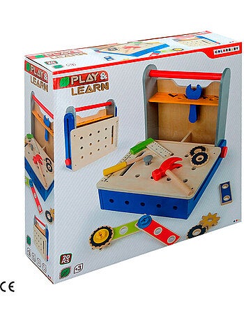 Caixa de ferramentas de madeira rebatível PLAY & LEARN