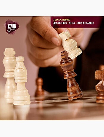 Caixa de madeira para jogos de tabuleiro de xadrez cb games