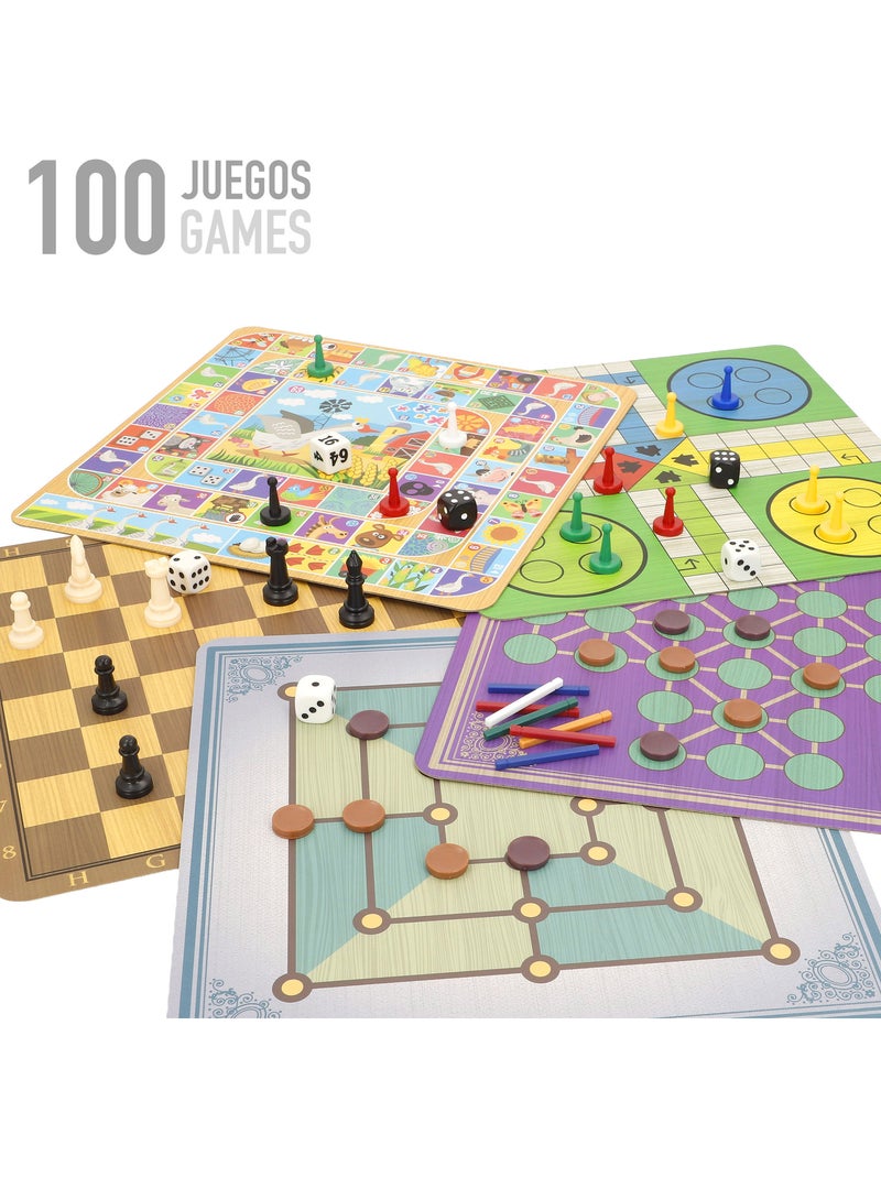 Caixa de metal com 100 jogos de tabuleiro para maiores de 6 anos cb games N/D - Kiabi