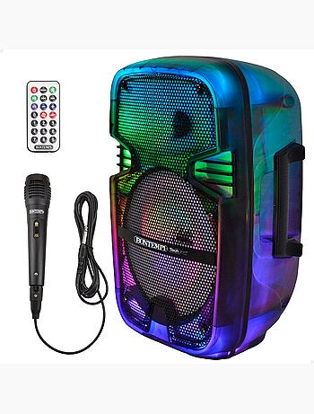Caixa de som de karaokê 180w sem fio com 1 microfone bontempi