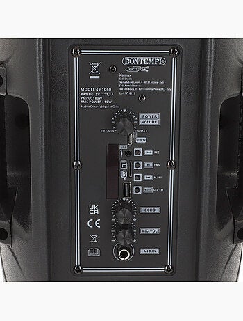 Caixa de som de karaokê 180w sem fio com 1 microfone bontempi
