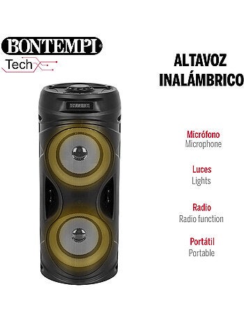 Caixa de som sem fio 160w com microfone e luzes bontempi
