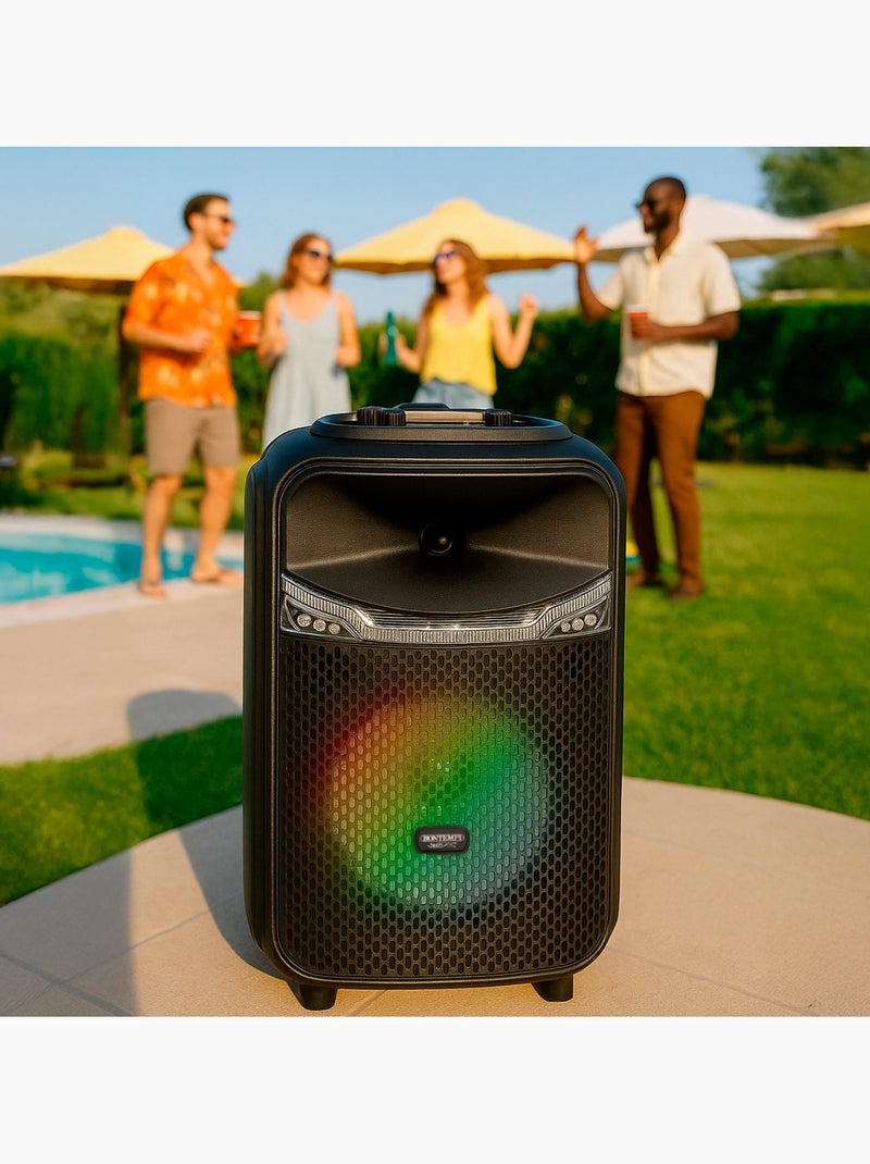 Caixa de som sem fio 220w com karaokê e 2 microfones 27x25x40 cm bontempi N/D - Kiabi