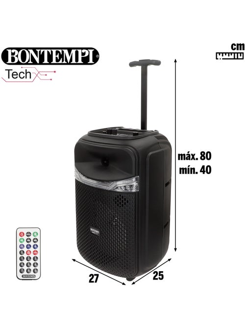 Caixa de som sem fio 220w com karaokê e 2 microfones 27x25x40 cm bontempi - Kiabi Caixa de som sem fio 220w com karaokê e 2 microfones 27x25x40 cm bontempi - Kiabi