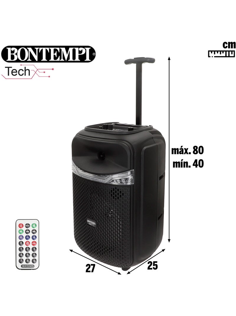 Caixa de som sem fio 220w com karaokê e 2 microfones 27x25x40 cm bontempi N/D - Kiabi