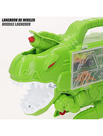 Caixa de transporte para carros dino destroyer teamsterz com rampa e lançador