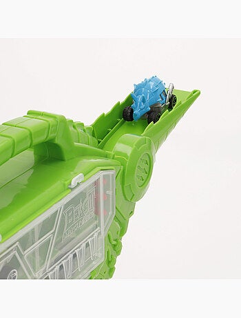 Caixa de transporte para carros dino destroyer teamsterz com rampa e lançador