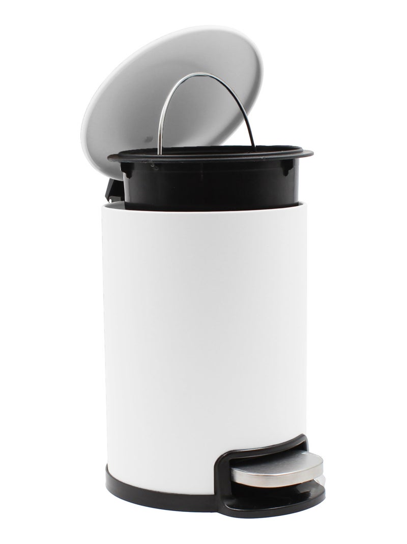 Caixote do lixo de casa de banho em metal mate Branco - Kiabi