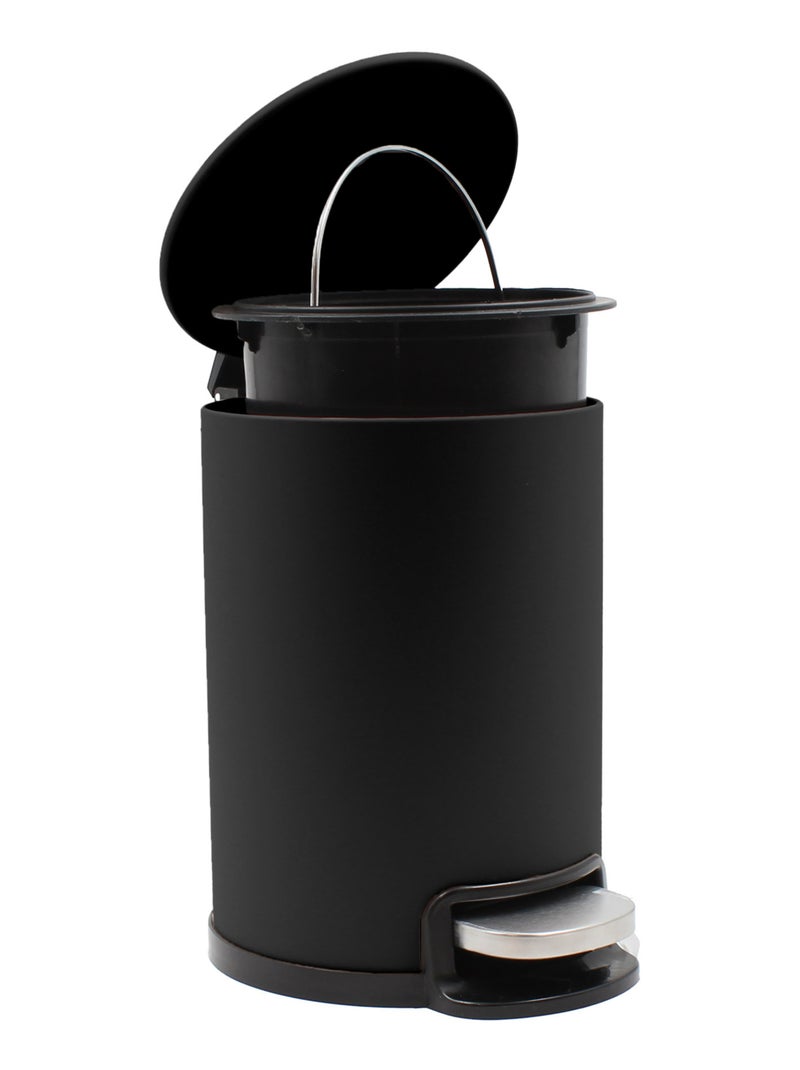 Caixote do lixo de casa de banho em metal mate Preto - Kiabi