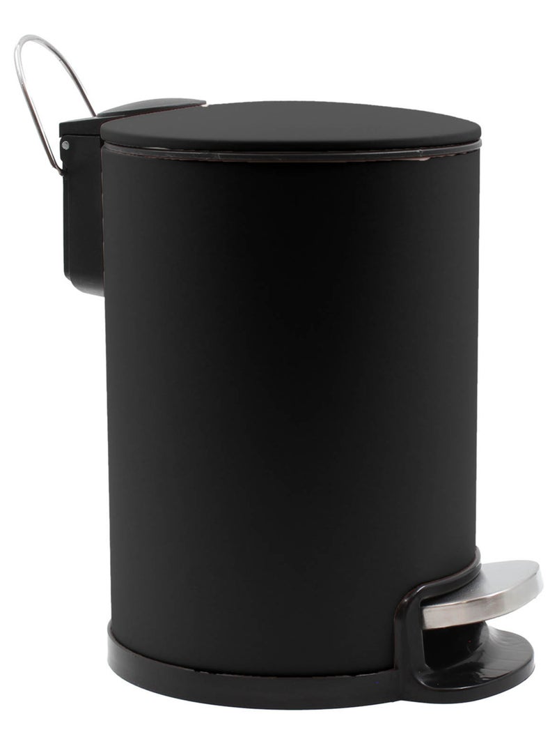 Caixote do lixo de casa de banho em metal mate Preto - Kiabi
