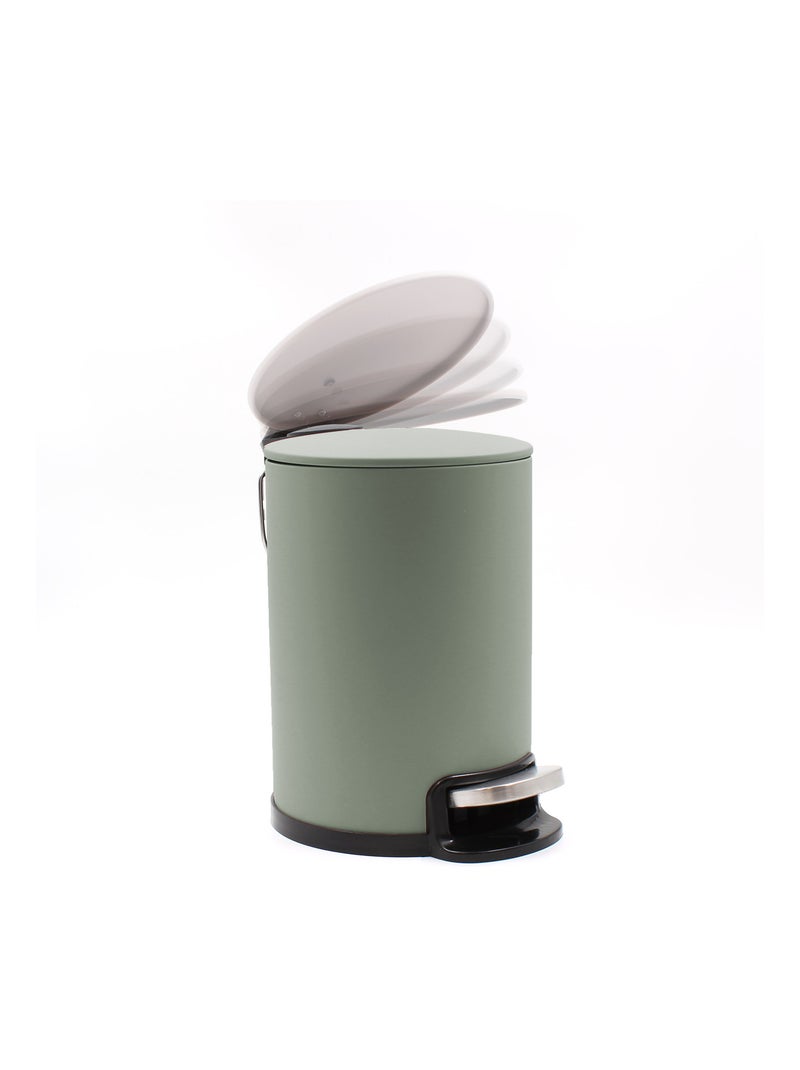 Caixote do lixo de casa de banho em metal mate Verde sálvia - Kiabi