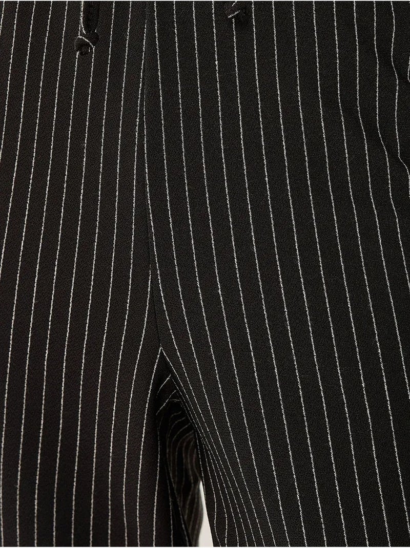 Calça às riscas com cós elástico Preto - Kiabi