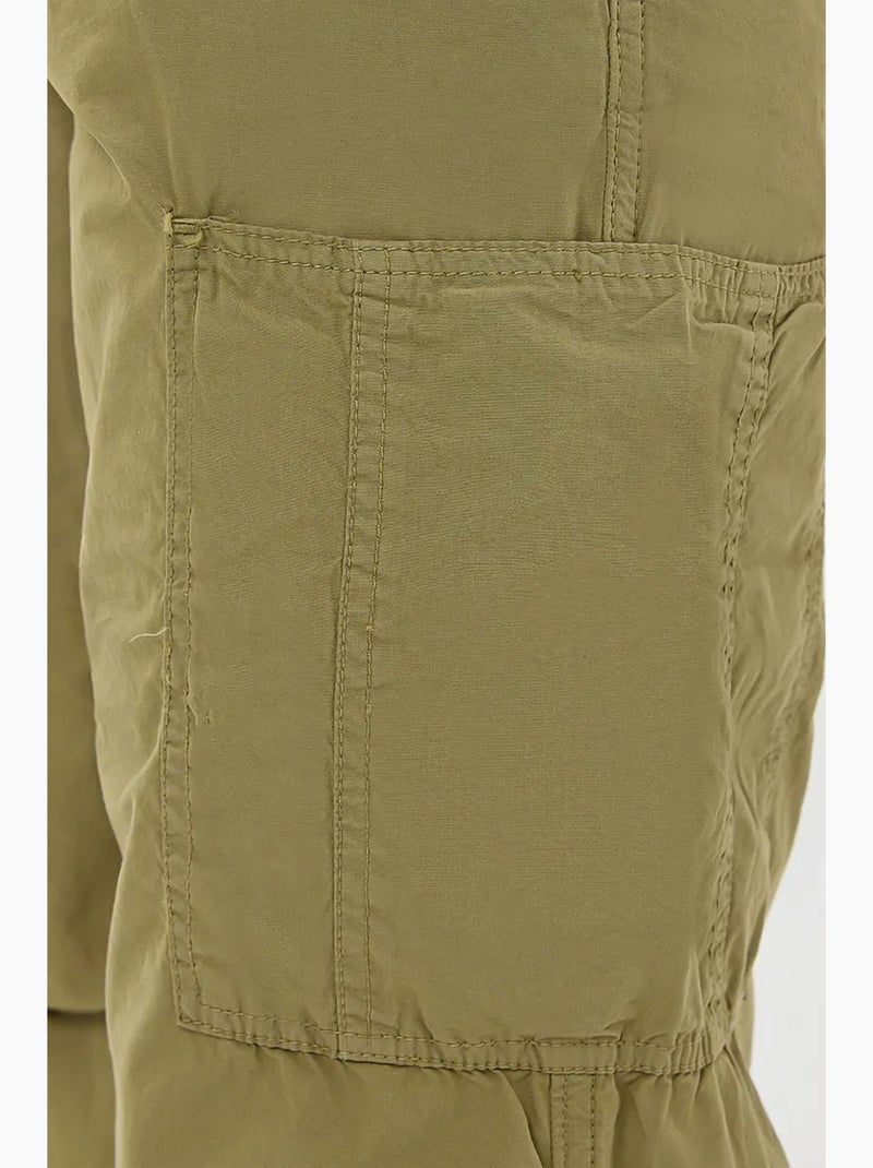 Calça cargo com cordão de cintura média hiccup Verde - Kiabi