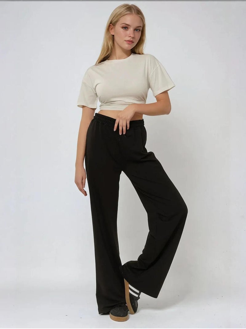 Calça de fato de treino elástica de perna larga hiccup Preto - Kiabi