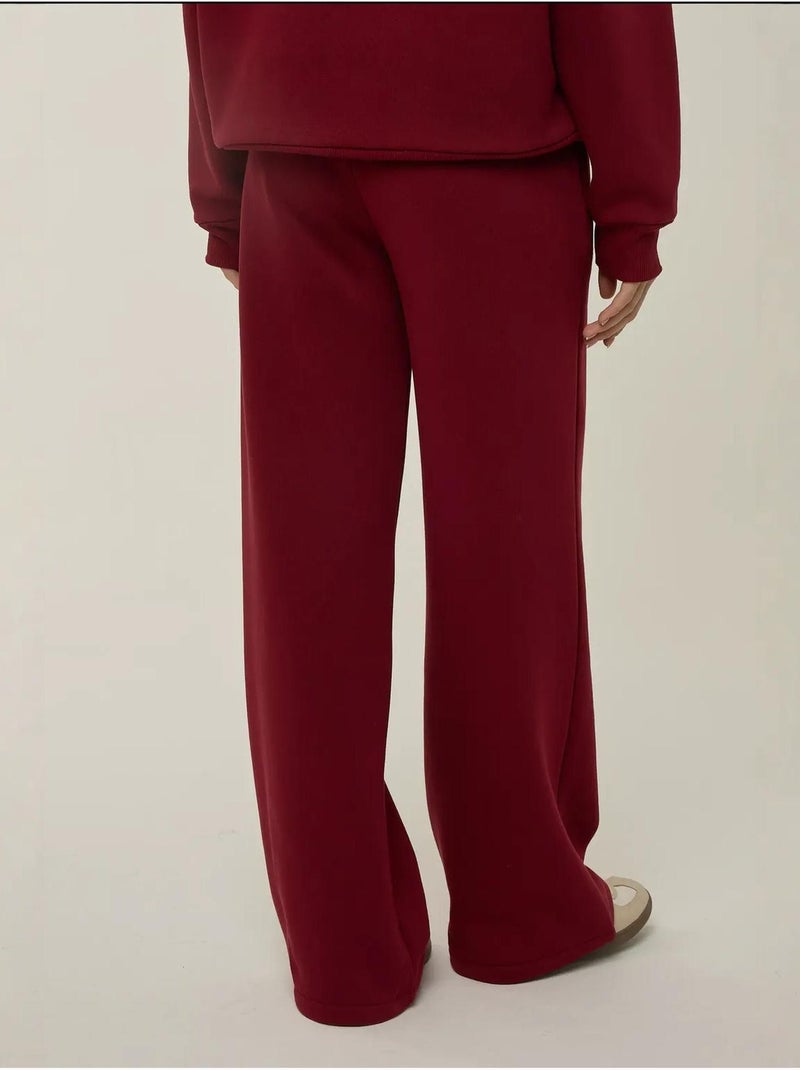 Calça de fato de treino larga com cordão na cintura hiccup Vermelho bordô - Kiabi