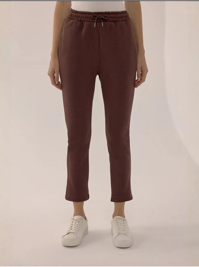 Calça de fato de treino slim fit com cordão hiccup Castanho - Kiabi