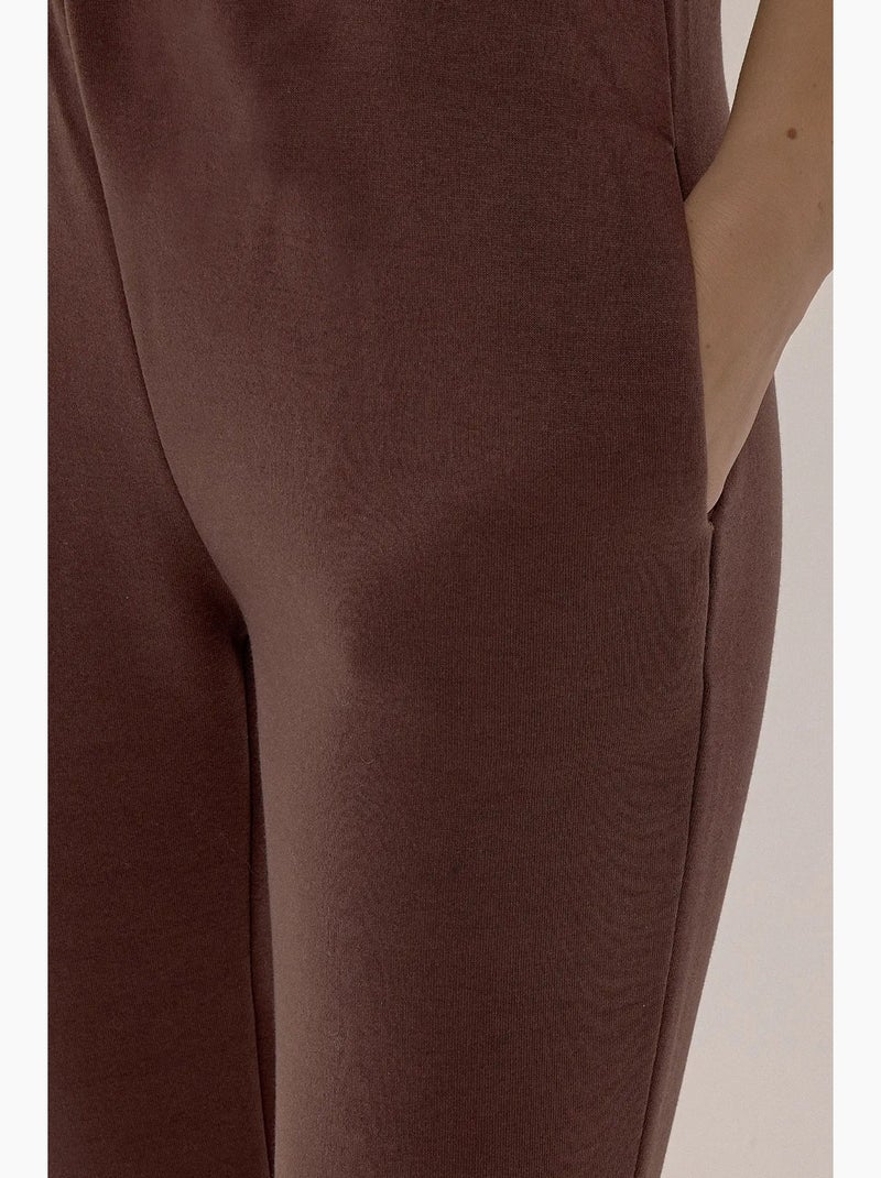 Calça de fato de treino slim fit com cordão hiccup Castanho - Kiabi