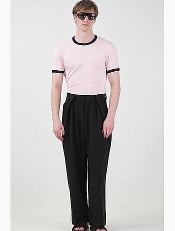 Calça de fato reta masculina giesto