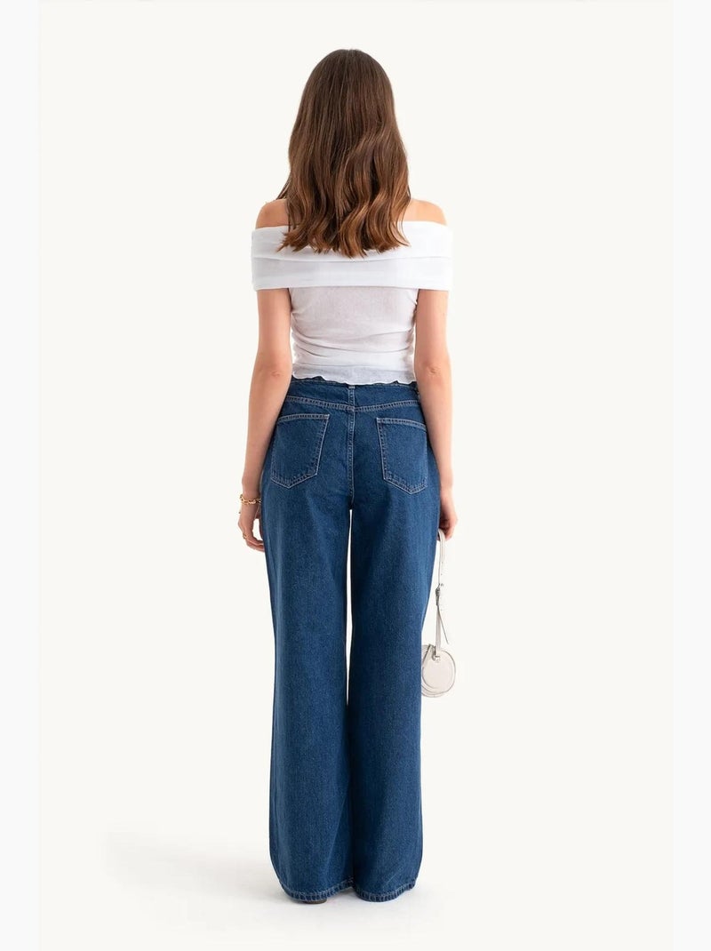 Calça de ganga de cintura alta super larga hiccup Azul-ultramar - Kiabi