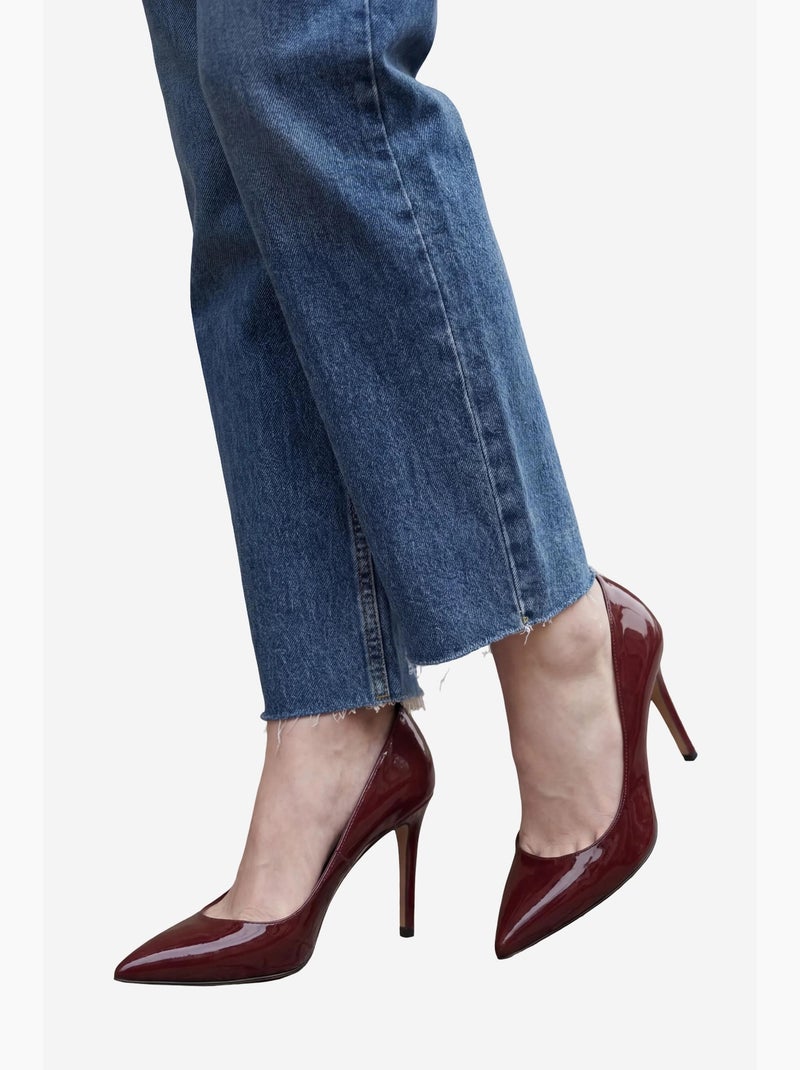 Calça de ganga direita de cintura alta até ao tornozelo com bolsos da my fashion Azul - Kiabi