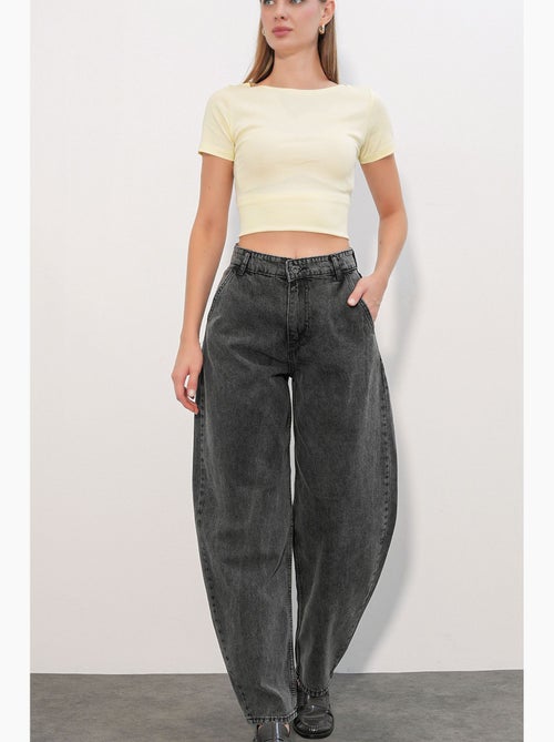 Calça de ganga larga de cintura alta bdart - Kiabi Calça de ganga larga de cintura alta bdart - Kiabi
