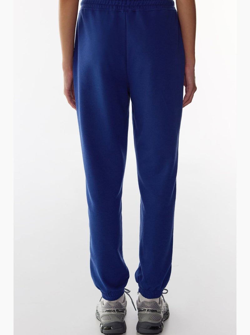 Calça de moletom de cintura alta com barras elásticas penti Azul-cobalto - Kiabi