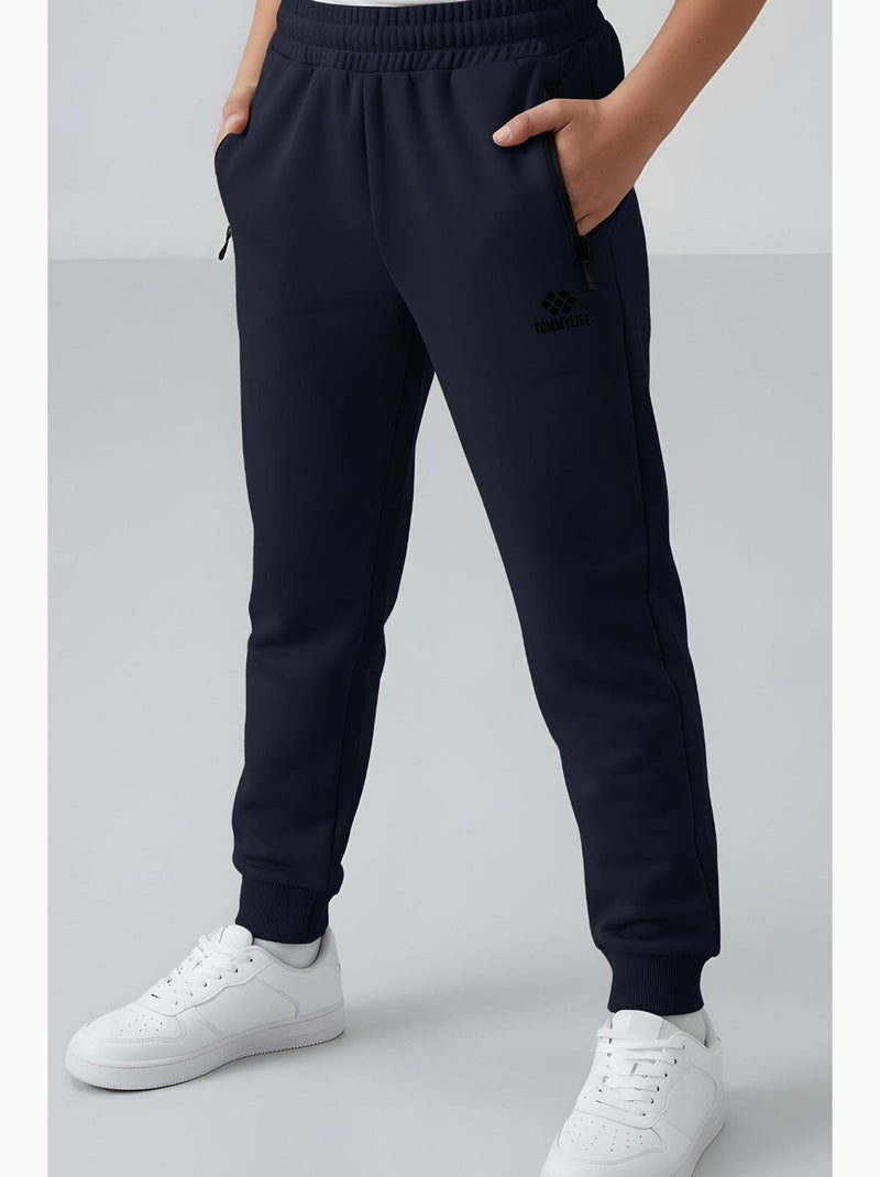 Calça de moletom infantil tommy Azul-marinho - Kiabi