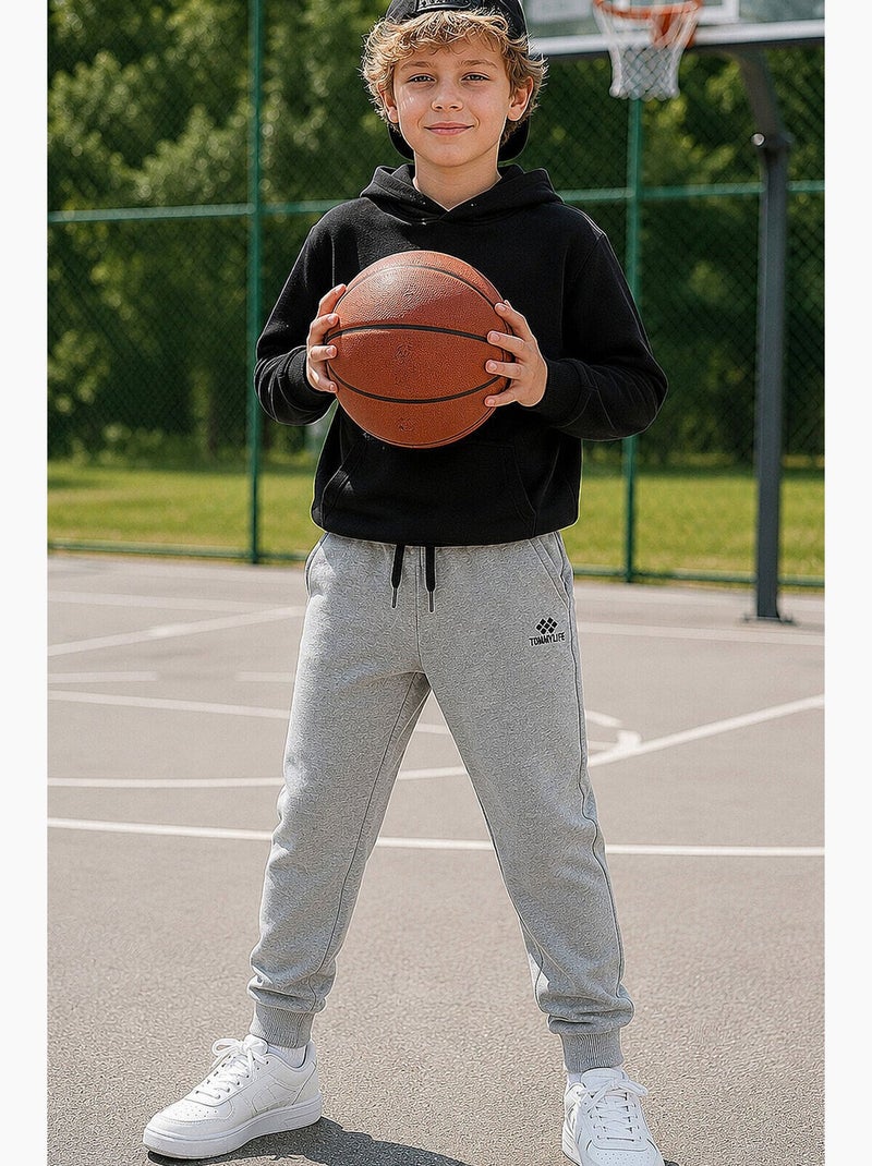 Calça de moletom infantil tommy Cinza-preto - Kiabi