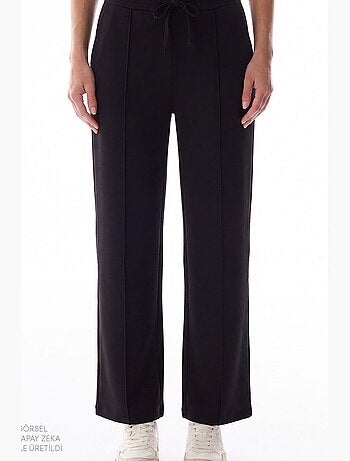 Calça feminina de modal de perna reta, cintura alta penti