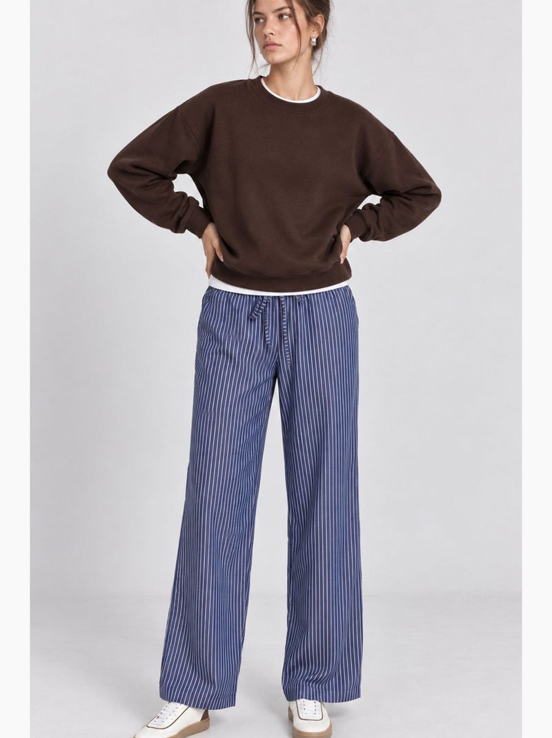 Calça feminina de perna reta istanbul Azul - Kiabi