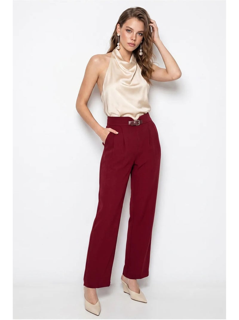 Calça feminina lucci Vermelho bordô - Kiabi