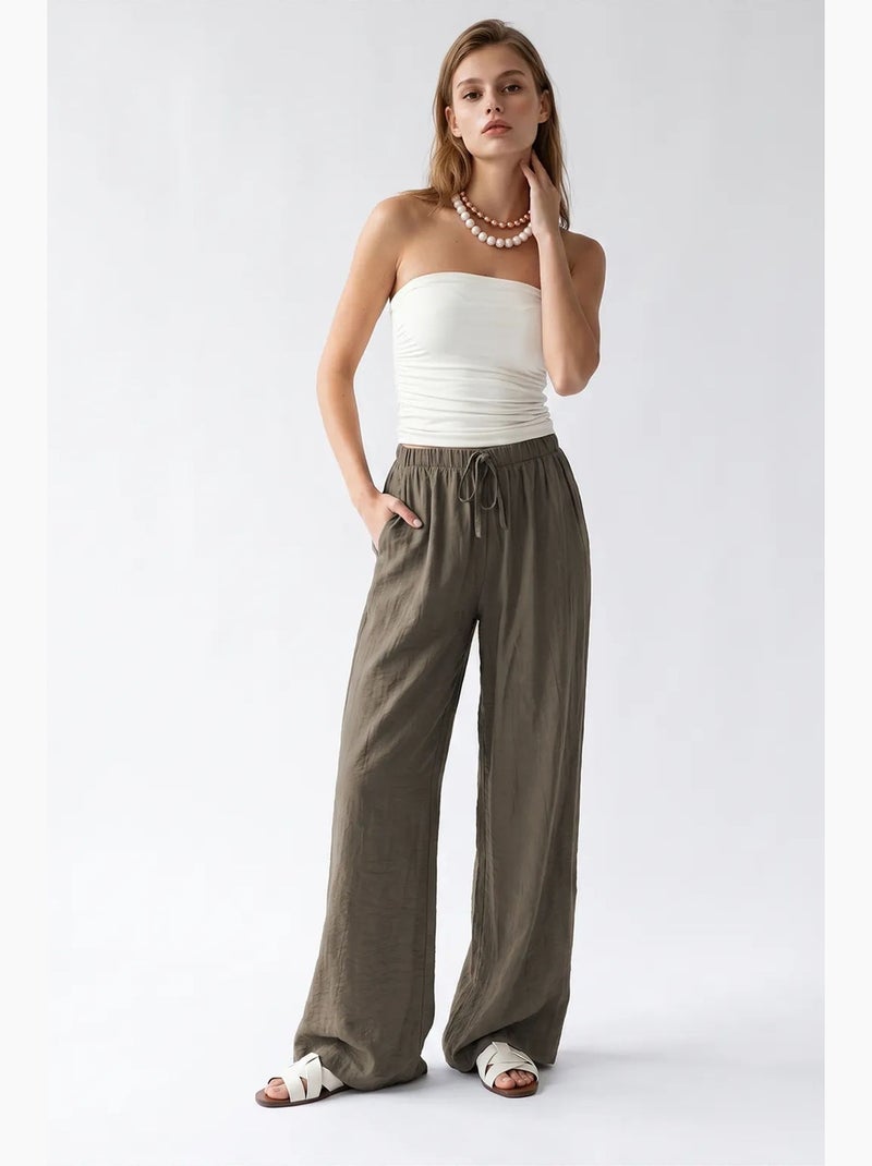 Calça feminina mixray Castanho - Kiabi