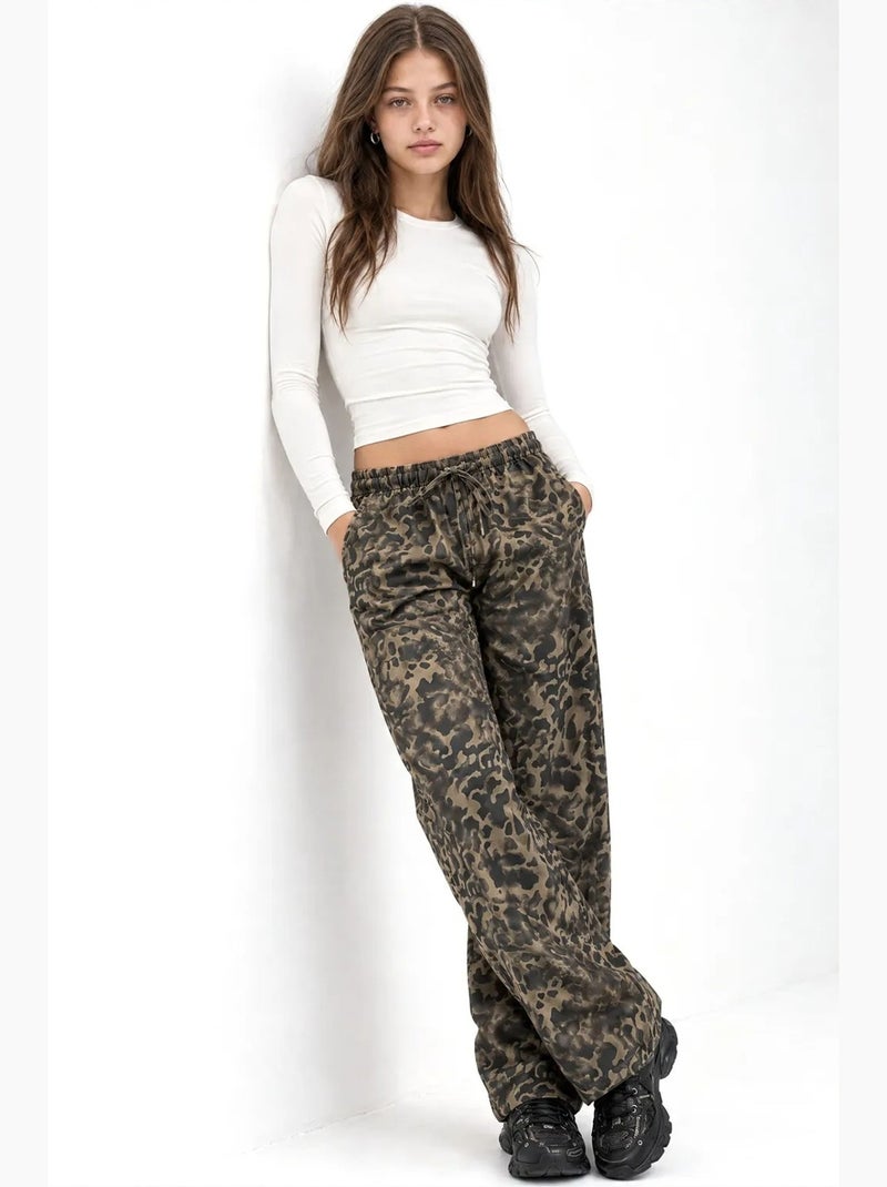 Calça feminina mixray Preto Cáqui - Kiabi