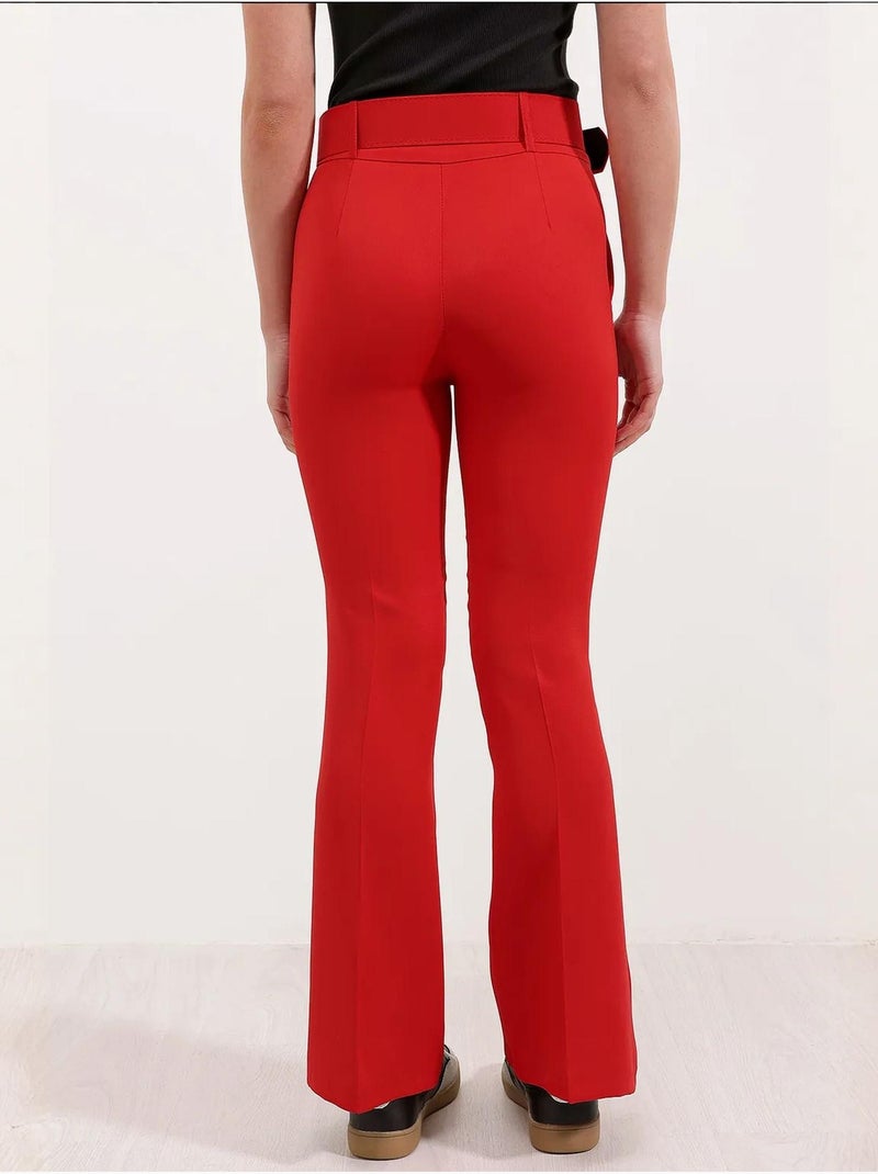 Calça flare com cinto bdart Vermelho - Kiabi