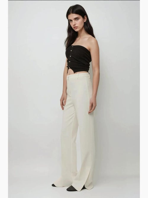 Calça flare premium cintura alta hiccup - Kiabi Calça flare premium cintura alta hiccup - Kiabi