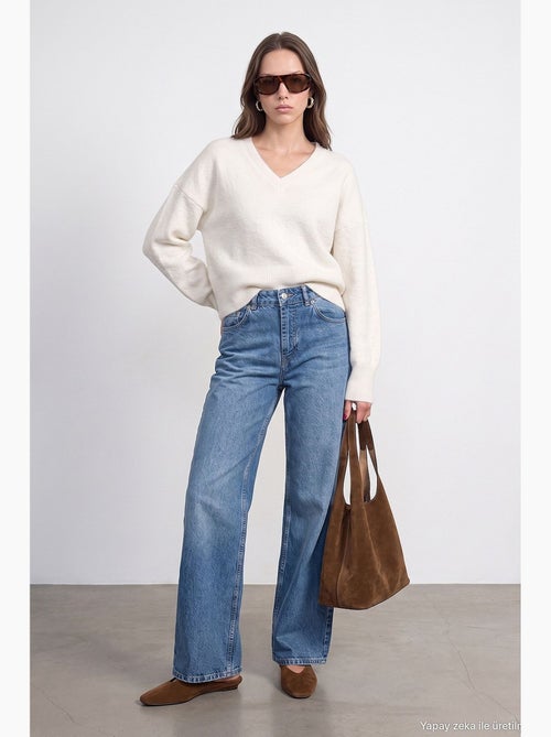 Calça jeans feminina reta dilvin - Kiabi Calça jeans feminina reta dilvin - Kiabi