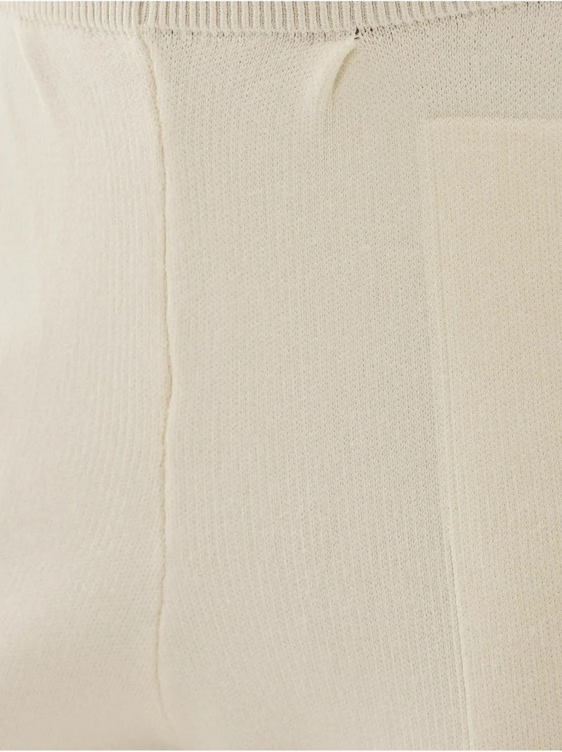 Calça Jogger de Malha de Cintura Alta Bege natural - Kiabi