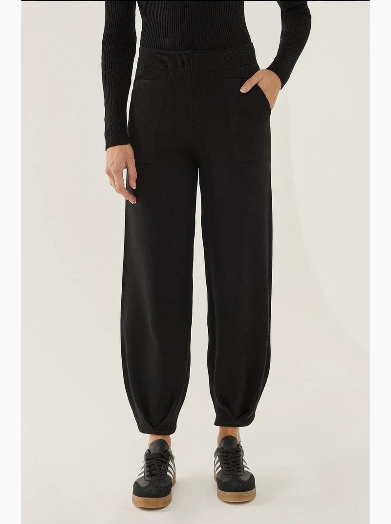 Calça jogger de malha de cintura alta hiccup Preto - Kiabi