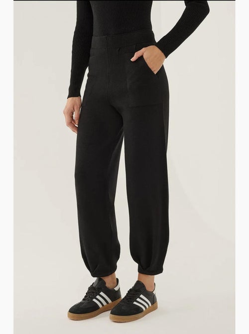 Calça jogger de malha de cintura alta hiccup - Kiabi Calça jogger de malha de cintura alta hiccup - Kiabi