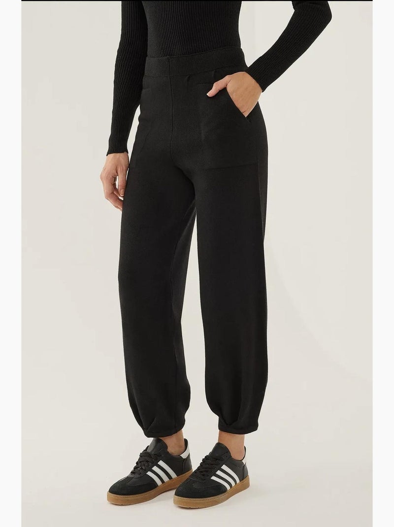 Calça jogger de malha de cintura alta hiccup Preto - Kiabi