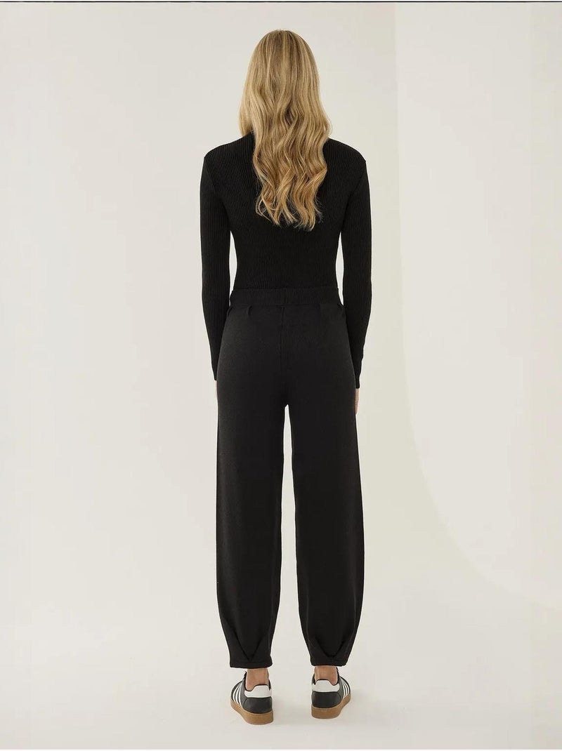 Calça Jogger de Malha de Cintura Alta Preto - Kiabi