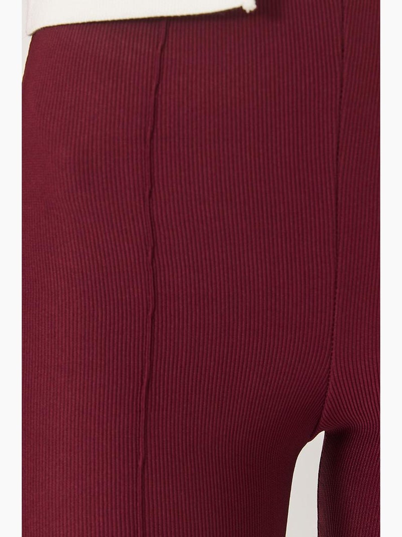 Calça legging cintura alta flare canelada lucci Vermelho bordô - Kiabi