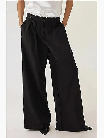 Calça palazzo plissada de cintura alta hiccup