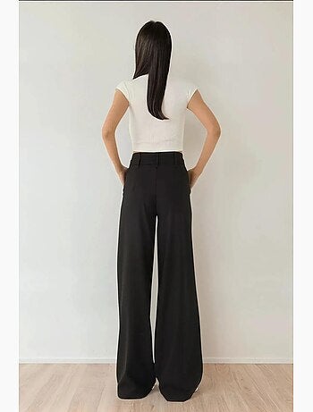 Calça palazzo plissada de cintura alta hiccup
