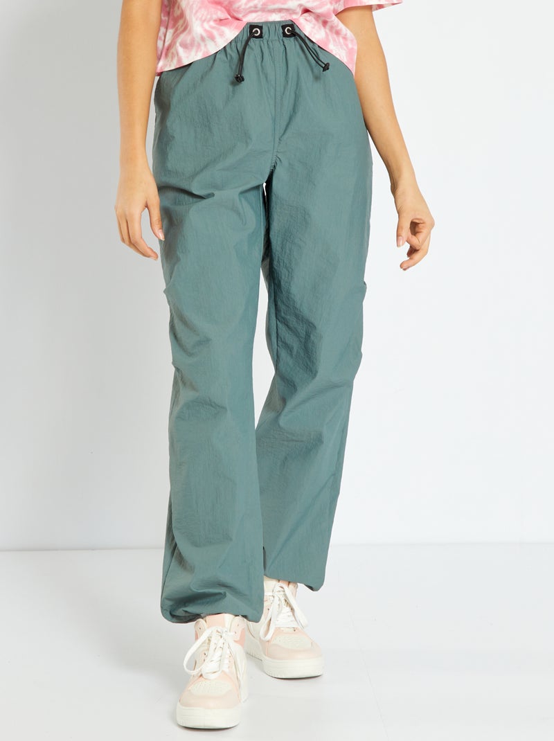 Calça parachute em nylon AZUL - Kiabi