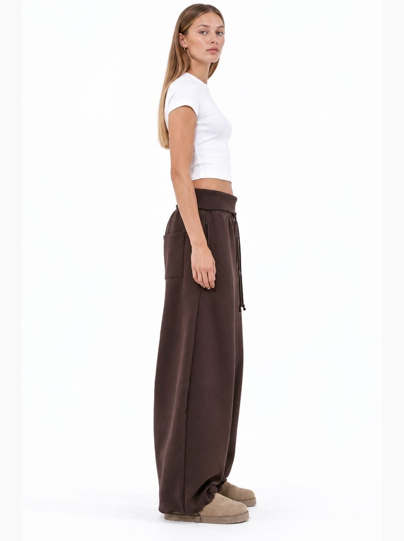 Calça reta feminina busem Castanho-chocolate - Kiabi