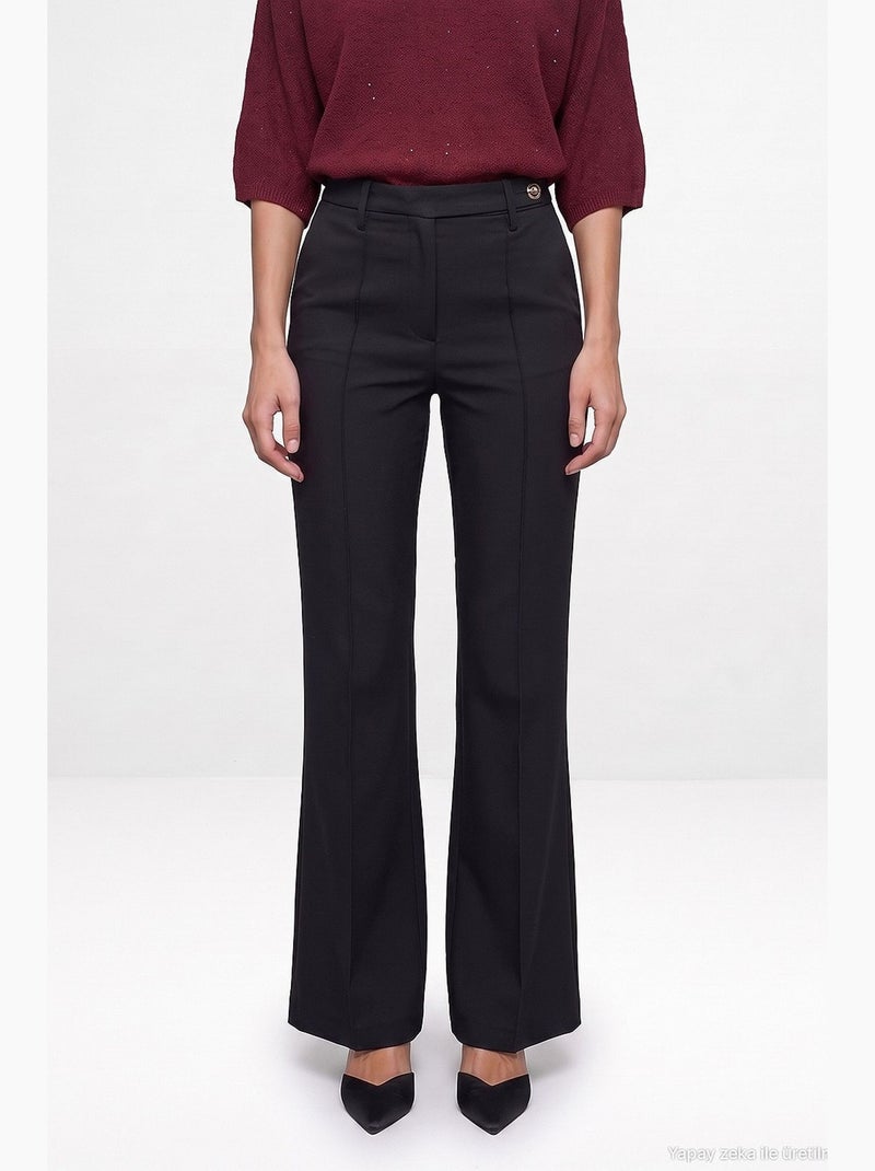 Calça reta feminina dilvin Preto - Kiabi