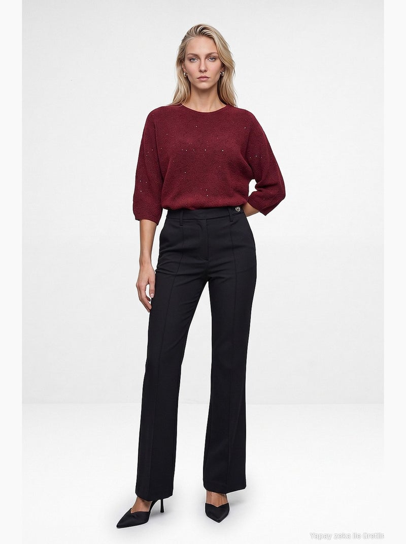 Calça reta feminina dilvin Preto - Kiabi
