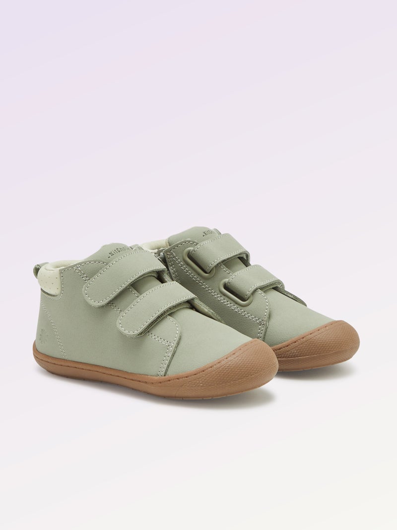 Calçado com tiras de velcro motricidade 3 - Kitchoun Verde - Kiabi